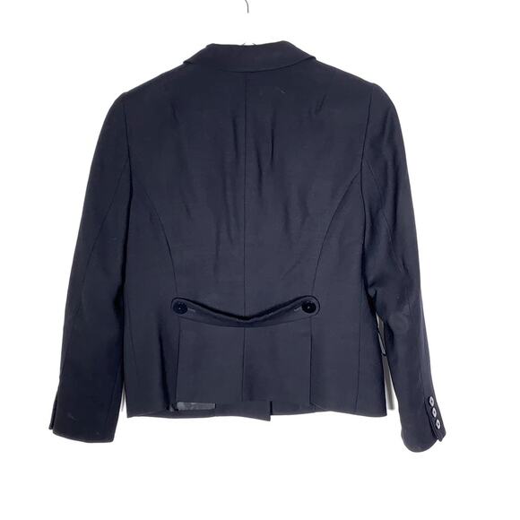 DKNY 100% wool black three button blazer jacket size 2 - Picture 4 of 4